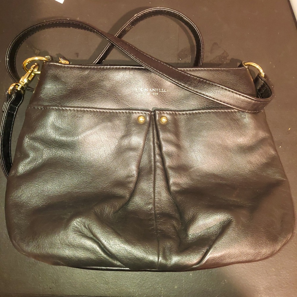 Tignanello Black Leather Bucket Shoulder Bag Crossbody Est. 1989 Classic Read!